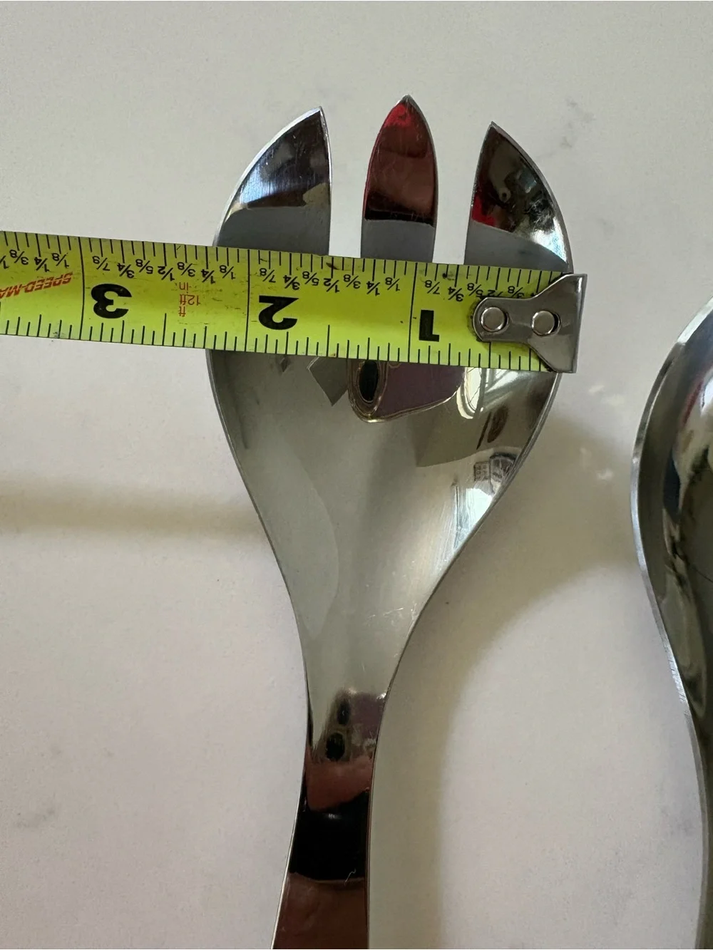 Clear Crystal handle & Silver Stainless Steel Salad Serving Set